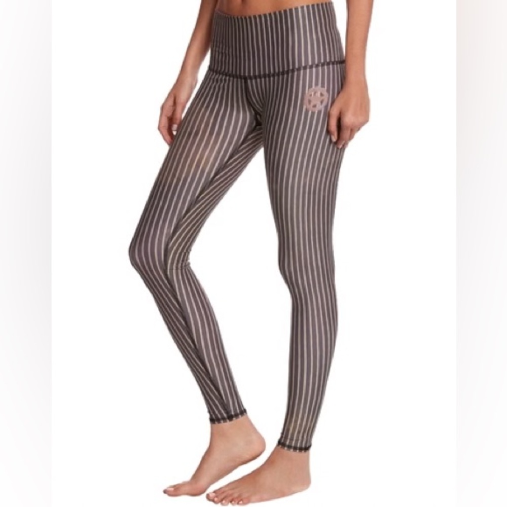 Teeki Striped Leggings | Gold Stripe Hot Yoga Pants